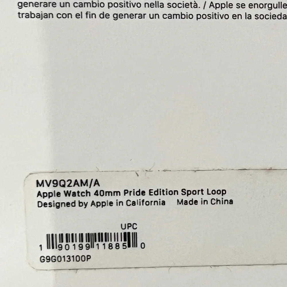 Apple Watch Band, Apple brand, 40mm, rainbow sport loop. New!